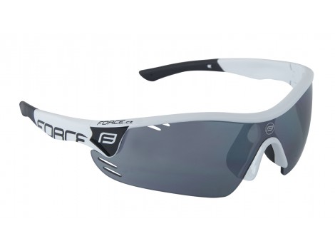 brýle FORCE RACE PRO bílo-černé, černá laser skla