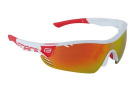brýle FORCE RACE PRO bílo-červené, červená skla