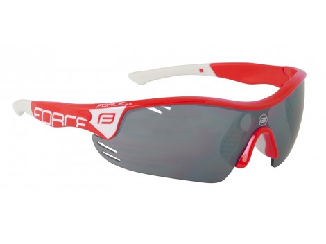 brýle FORCE RACE PRO červeno-bílé,černá laser skla